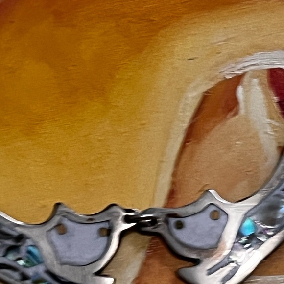 Mexican Alpaca Silver mother of pearl Neclace cat figures - Picture 3 of 8